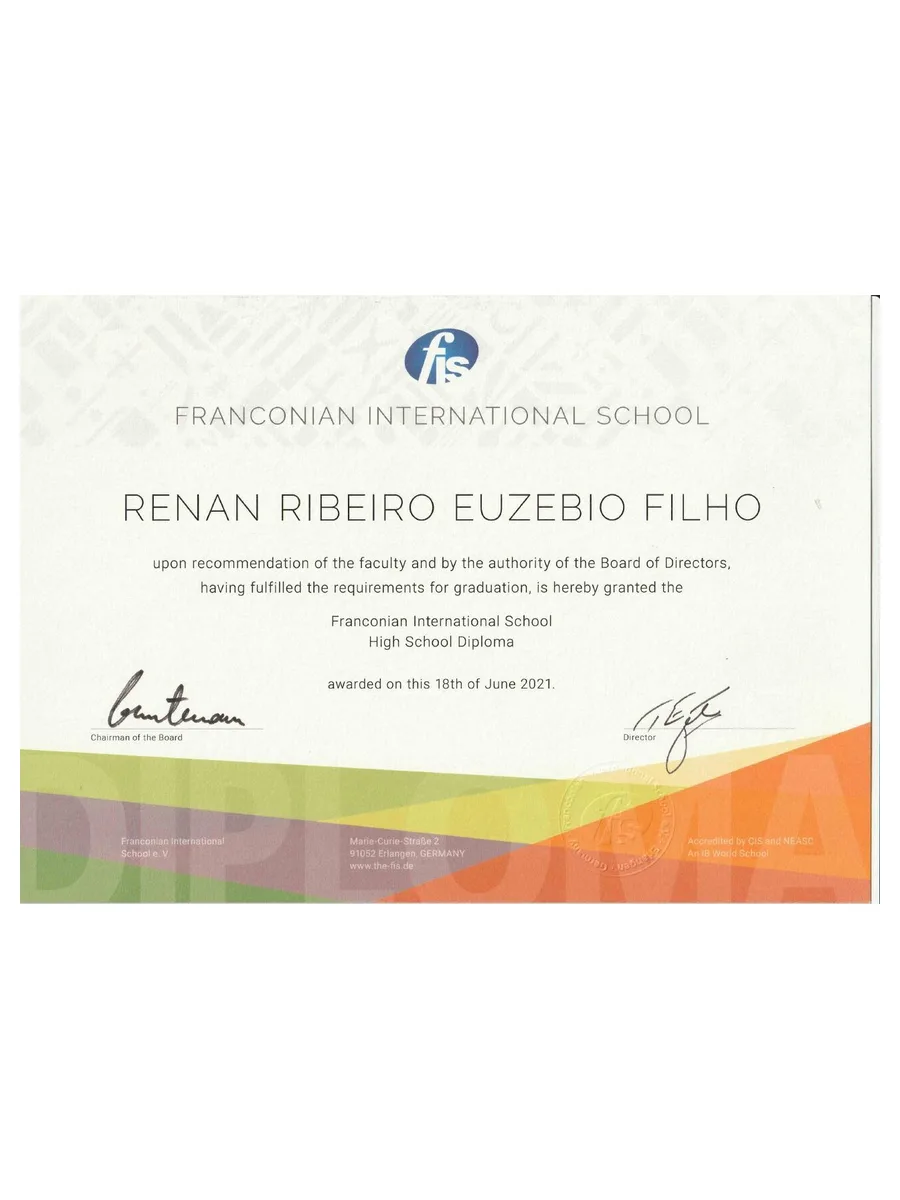 Preview of Franconian International School diploma